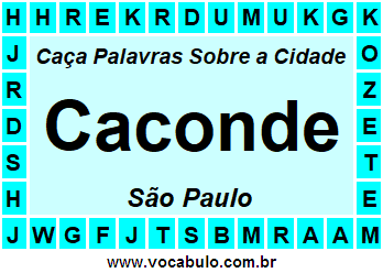 Caça Palavras Sobre a Cidade Caconde do Estado São Paulo