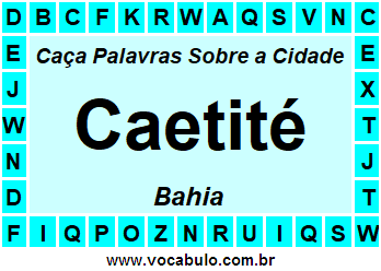 Caça Palavras Sobre a Cidade Baiana Caetité