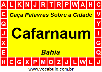 Caça Palavras Sobre a Cidade Baiana Cafarnaum