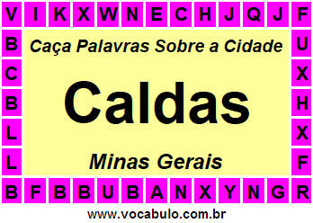 Caça Palavras Sobre a Cidade Mineira Caldas