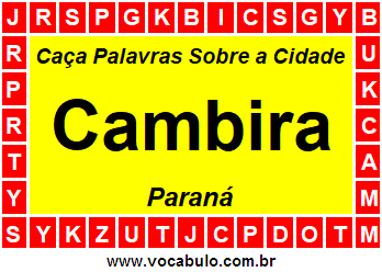 Caça Palavras Sobre a Cidade Cambira do Estado Paraná