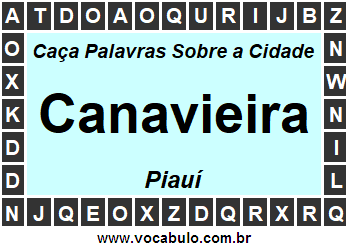 Caça Palavras Sobre a Cidade Piauiense Canavieira