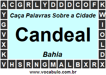 Caça Palavras Sobre a Cidade Candeal do Estado Bahia