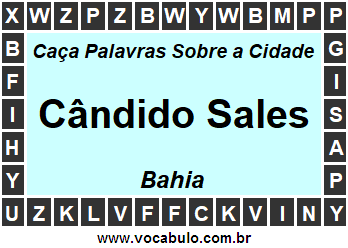 Caça Palavras Sobre a Cidade Baiana Cândido Sales