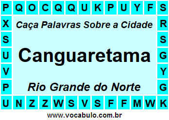 Caça Palavras Sobre a Cidade Canguaretama do Estado Rio Grande do Norte