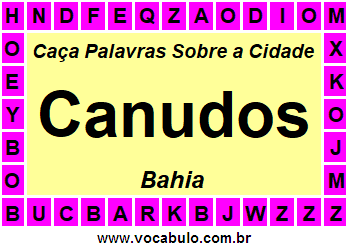 Caça Palavras Sobre a Cidade Canudos do Estado Bahia