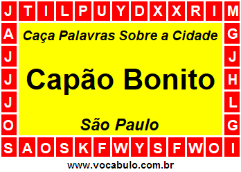 Caça Palavras Sobre a Cidade Capão Bonito do Estado São Paulo