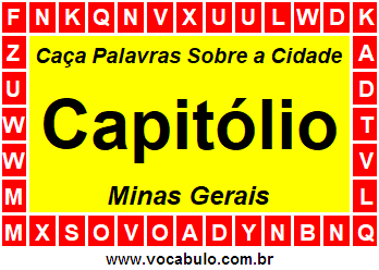 Caça Palavras Sobre a Cidade Mineira Capitólio