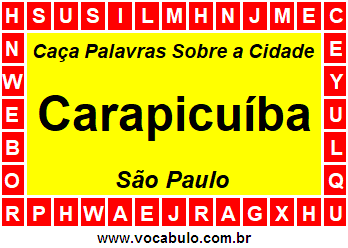 Caça Palavras Sobre a Cidade Carapicuíba do Estado São Paulo