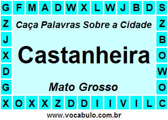 Caça Palavras Sobre a Cidade Castanheira do Estado Mato Grosso