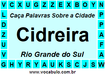 Caça Palavras Sobre a Cidade Cidreira do Estado Rio Grande do Sul