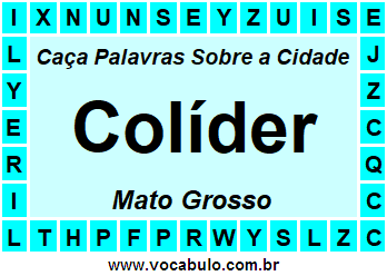 Caça Palavras Sobre a Cidade Colíder do Estado Mato Grosso