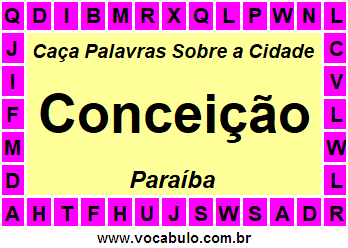 Caça Palavras Sobre a Cidade Paraibana Conceição