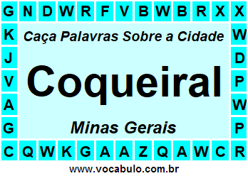 Caça Palavras Sobre a Cidade Coqueiral do Estado Minas Gerais