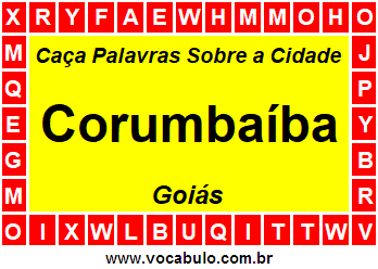 Caça Palavras Sobre a Cidade Corumbaíba do Estado Goiás