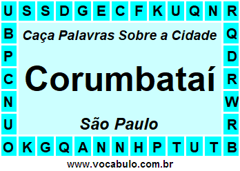 Caça Palavras Sobre a Cidade Corumbataí do Estado São Paulo