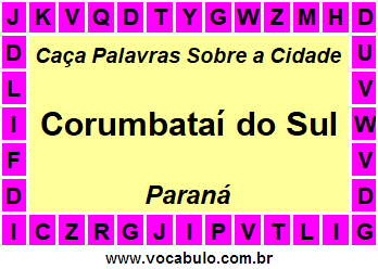 Caça Palavras Sobre a Cidade Paranaense Corumbataí do Sul