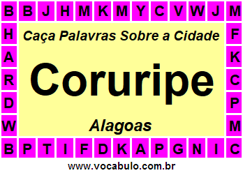 Caça Palavras Sobre a Cidade Coruripe do Estado Alagoas