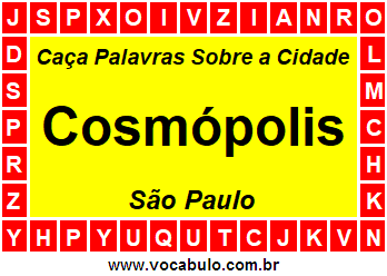 Caça Palavras Sobre a Cidade Cosmópolis do Estado São Paulo