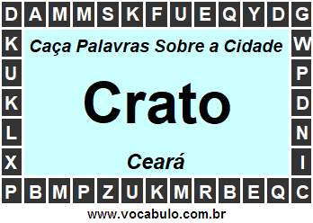 Caça Palavras Sobre a Cidade Crato do Estado Ceará