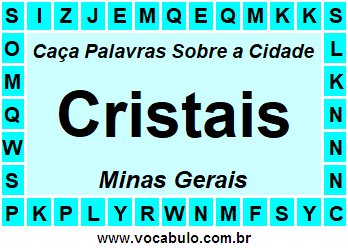 Caça Palavras Sobre a Cidade Cristais do Estado Minas Gerais