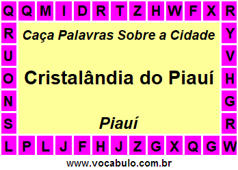 Caça Palavras Sobre a Cidade Piauiense Cristalândia do Piauí