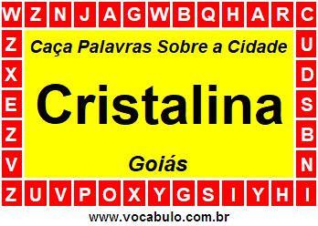 Caça Palavras Sobre a Cidade Cristalina do Estado Goiás