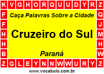 Caça Palavras Sobre a Cidade Paranaense Cruzeiro do Sul