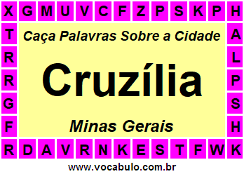 Caça Palavras Sobre a Cidade Cruzília do Estado Minas Gerais