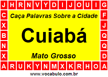 Caça Palavras Sobre a Cidade Cuiabá do Estado Mato Grosso