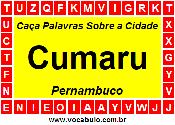 Caça Palavras Sobre a Cidade Pernambucana Cumaru