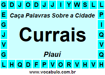 Caça Palavras Sobre a Cidade Piauiense Currais