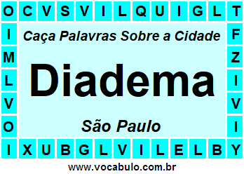 Caça Palavras Sobre a Cidade Diadema do Estado São Paulo