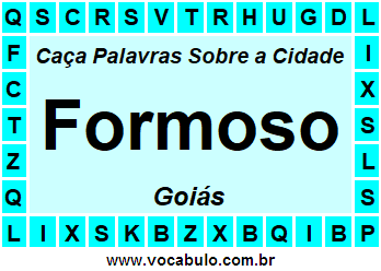 Caça Palavras Sobre a Cidade Formoso do Estado Goiás