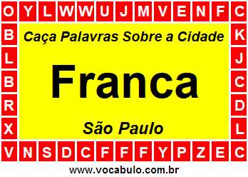 Caça Palavras Sobre a Cidade Paulista Franca