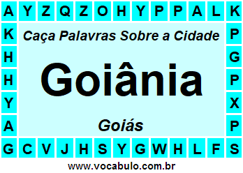 Caça Palavras Sobre a Cidade Goiânia do Estado Goiás