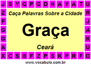 Caça Palavras Sobre a Cidade Graça do Estado Ceará