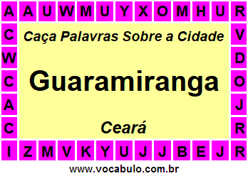 Caça Palavras Sobre a Cidade Cearense Guaramiranga
