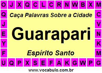 Caça Palavras Sobre a Cidade Guarapari do Estado Espírito Santo