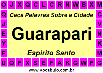 Caça Palavras Sobre a Cidade Capixaba Guarapari