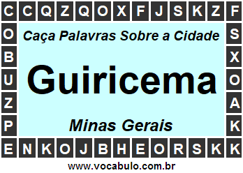 Caça Palavras Sobre a Cidade Guiricema do Estado Minas Gerais