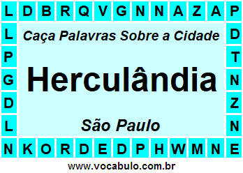 Caça Palavras Sobre a Cidade Herculândia do Estado São Paulo