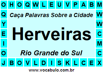 Caça Palavras Sobre a Cidade Herveiras do Estado Rio Grande do Sul