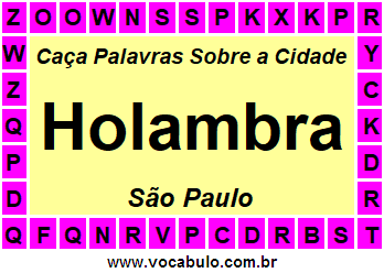 Caça Palavras Sobre a Cidade Paulista Holambra