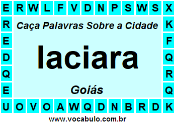 Caça Palavras Sobre a Cidade Iaciara do Estado Goiás