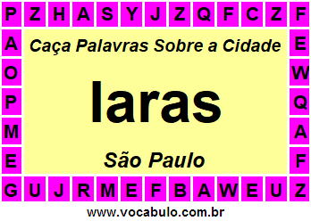 Caça Palavras Sobre a Cidade Iaras do Estado São Paulo