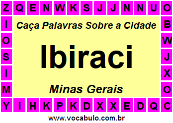 Caça Palavras Sobre a Cidade Ibiraci do Estado Minas Gerais