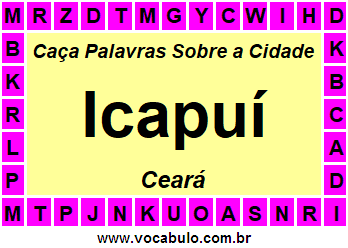 Caça Palavras Sobre a Cidade Icapuí do Estado Ceará