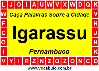 Caça Palavras Sobre a Cidade Igarassu do Estado Pernambuco