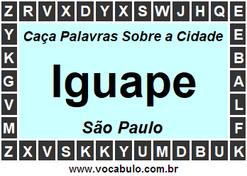 Caça Palavras Sobre a Cidade Iguape do Estado São Paulo